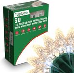 Christmas LED Duet C6/5mm Twinkle Lights – Champagne LED Bulbs - 8 of 50 Lights Twinkle - Professional Grade Indoor Outdoor – 24.5 Feet Light String, Christmas Tree Sparkling Twinkling Holiday Decor