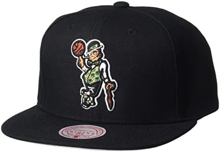 Mitchell & Ness Boston Celtics Core Basic Snapback Hat Adjustable Cap - Black, One Size