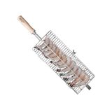 BRAZILIAN FLAME Stainless Steel Flat Basket Grill Excellent for grilling PICANHA steak, hamburgers, hot dogs, shrimp, prawns, a delicate whole fish, and cherry tomatoes.