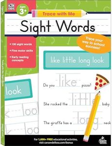 Carson Dellosa Trace With Me: Sight Words Handwriting Workbook for Kids Ages 3+, Sight Words Handwriting Practice for Preschool, Kindergarten, 1st Grade, 2nd Grade, PreK+ Phonics & Writing Practice