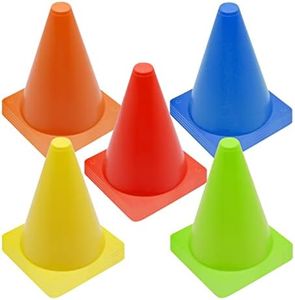 Plastic Sport Training Traffic Cone ValueHall 25 PCS 7 Inch Agility Cones Plastic Traffic Cones Soccer Flexible Cone Sets 5 Colors for Soccer Football Basketball Indoor and Outdoor Games V3D03