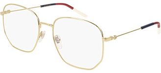 Gucci Unisex Adults Brillengestelle GG0396O-002-56 Optical Frames, Gold, 56