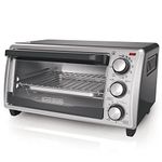 BLACK+DECKER 4-Slice Toaster Oven, Even Toast Technology, Fits a 9" Pizza, Black