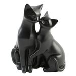 Mr & Mrs Cat Ornament | Pair of Stylized Cats Figurine - Black Cat Ornament Home Decor Sculpture For Cat Lovers | Measures 21cm x 16cm x 12cm Approximately