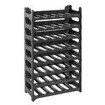 Grizzly bottle rack - modular, stackable design for 48 bottles, black wine rack