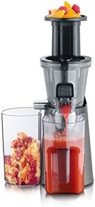 SEVERIN Slow Juicer - Centrifugeuse pour jus, sorbets, glaces, confitures et autres, presse-agrumes électrique en acier inoxydable, nettoyage facile, bac de récupération de 1L, 150 Watt, ES 3571
