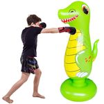 Inflatable Punching Bag for Kids, Free Standing Boxing Bag for Kids, Punching Bag for Practicing Karate, Taekwondo, De-Stress Boxing Bag for Kids, 48 inch Green.