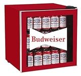 CURTIS MIS168BUD Budweiser 50 Can Beverage Cooler, Glass Door, 1.8 cu ft, Red