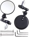 ORAEVY Universal Motorcycle Mirrors - 3 Inch Round 7/8" bar Folding Bar End Side Mirror Compatible with Ebike Honda Scooter Suzuki Yamaha Kawasaki Victory Harley Ducati and More