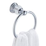 BATHSIR Crystal Towel Ring, Bathroom Hand Towel Holder Chrome Towel Rack Accessories Wall Mounted, Polished