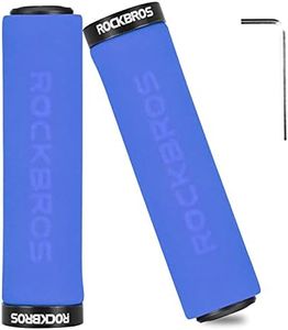 ROCKBROS Bike Grips Foam Single Lock on Bicycle Handle Bar Soft Comfortable Non-Slip Bike Handle Grips for BMX Mountain MTB Beach Cruiser Scooter