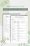 Swimming Pool Maintenance Log Book: