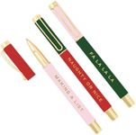 Sweet Water Decor Holiday Cheer Christmas Pens - Cute Pens with Making A List, Naughty or Nice & Fa La La La Readings The Perfect Christmas Gifts - Christmas Stocking Stuffers Set of 3 Fancy Pens