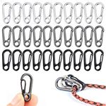 30PCS Mini SF Carabiner Clips Tiny Alloy Spring Snap Hook Keychain Clasps EDC Small Hanging Buckle for Backpack Camping Bottle Using Accessories Paracord Tactical Survival Gear (3 Colors)