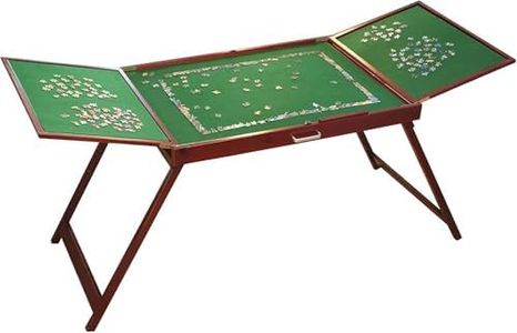 Bits and Pieces Fold-and-Go Wooden Jigsaw Table - Folding Jigsaw Puzzle Table - Puzzle Accessories - Portable Puzzle Table & Puzzle Storage- 25" x 34"