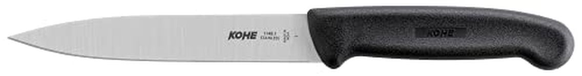 KOHE Utility Kitchen Stainless Steel Knife (Straight Edge, Pack of 1) for Chopping, Slicing, Dicing Fruits & Vegetables (1148.1 Black)