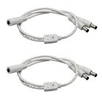 PAUTIX 2 Packs 5.5 x 2.1mm Power Splitter Cable, 1 Female to 2 Male Splitter Cable 2 Way DC Power Cable Y Splitter for LED Strip Light/CCTV Security Camera/IP Camera/DVR/Router/Monitor