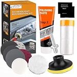 Xtremeauto Headlight Restoration Kit - Car Headlight Restorer Kit, Restore & Repair Yellow Faded Headlights, Car Headlight Restoration Kit Easy To Use With Drill Head, Rubbing Compound Coating