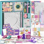 LAOESE 2-Pack DIY Journal Kit - 150+Pcs Gifts for Girls Ages 8 9 10 11 12 Year Old - Birthday Easter Gifts for Girls - Art and Crafts for Kid - Christmas Gifts for Teen Girls-Scrapbook Set