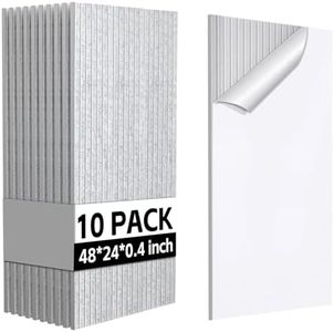 10Pack Large Acoustic Panels, 48x24x0.4 inch Sound Proof Panels for Walls, Self-Adhesive Sound Dampening Wall Panels, Noise Absorbing Decorative Wall Panels, Wall Noise Blocker for Home Studio (Grey)