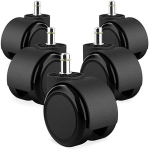 RAVN HAMAN Jeu de 5 Roulettes de chaises de bureau 10 mm x 22 mm - - Roulettes pour sols durs jusqu'à 175 kg - - Roues pour chaises pivotantes - - Installation facile sans outils
