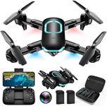 REDRIE Drone with Camera - Foldable Drone for Kids Adults with 1080P FPV Camera, Upgrade Altitude Hold, Gestures Selfie, Waypoint Fly, Headless Mode, 3D Flip, One Key Start, 3 Speed Mode, Circle Fly, 2 Batteries