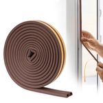 YOUSHARES Draft Excluder for Doors - Door Seal Strip Self Adhesive Foam Door Insulation Strip Weather Stripping for Window Seal Draught Excluder Tape for Doors 20 Feet (Brown)