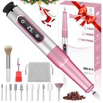 Oukzon Electric Nail Files Cordless, 12 in 1 Electric Nail Drill 25000RPM 5 Speeds, Portable Nail File for Acrylic Polish & Hard Skin Removal, Professional Manicure Pedicure Kit for Women