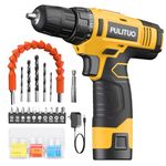 PULITUO 12V Cordless Drill ，Powerful Drill bit Sets with Li-Ion Battery, 21+1 Torque Setting,3/8” inch Keyless Chuck,Electric Drill,Variable Speed Switch,LED Light.