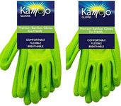 Bamboo Gardening Gloves for Women & Men (2 pairs pack) Ultra-Premium & Breathable to Keep Hands Dry - Textured Grip to Reduce Slipping Garden & Work Gloves by Kamojo (Medium)