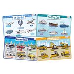 merka Kids Placemats Educational Placemat Non Slip Transport Set City Construction Cars Planes Boats Learning Placemat for The Dining and Kitchen Table