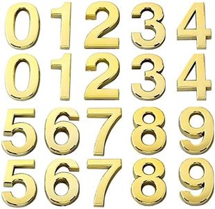 Kepfire 20 Pieces 0-9 Self-Adhesive Mailbox Numbers Apartment Door Number Stickers House Street Address Garage Digits Sign - Gold