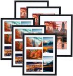 TWING 11x14 Collage Picture Frame of 6, Wall Mounting Black 11x14 Frames Set Displays 5Pcs 4x6 or 2Pcs 5x7 Photos with Mat for home Gallery Decor, Horizontal/Vertical Hanging