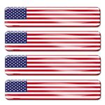 4 x 3D Domed Silicone Stickers Decals USA National American Flag Car Motorcycle Helmet F 27