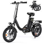 Finbike U4 Electric Folding Bike, 16 inch Portable Electric Bicycle, 55Miles Max Range, 3 Riding Modes, Front Shock Absorber, Foldable E-bike for Adults/Teens