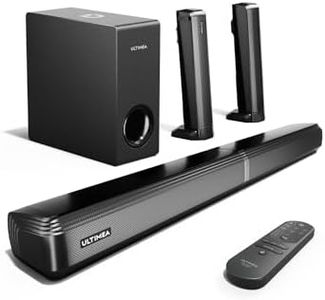 ULTIMEA 4.1ch Barre Audio per TV con Subwoofer, Soundbar Staccabile 2 in 1 per TV, Soundbar Bluetooth 5.3, 3 Modalità di Equalizzazione degli Altoparlanti TV, Bassi Regolabili, Apollo S50