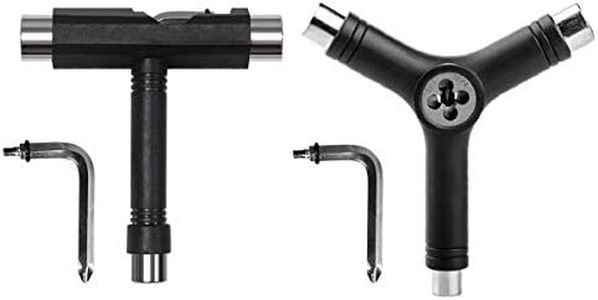 JZK 2 x Multifuncional portátil patín Herramienta T & Y Herramientas Skateboard con Llave Allen para Patines patinetes Bordo Largo