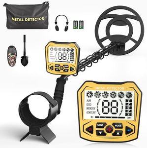 HIUYRFS Détecteur de métaux Haute précision, Longueur réglable de 113-141 cm, 5 Modes, détecteur de métaux Professionnel avec écran LCD, Bobine de Recherche étanche IP68
