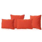 GDF Studio 300765 Corona Outdoor Patio Water Resistant Pillow Set (4, Orange)