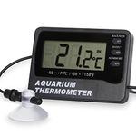 ETI Aquarium Thermometer LCD Digital Thermometer with Suction Cup Fish Tank Water and Room Temperature Thermometer for Fish Tank Aquarium