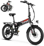 Vivi 20" Folding Electric Bike Folding Ebike Electric Bike for Adult, Foldable Electric Bikes Adult Electric Bicycles with 48V Removable Battery, Professional 7 Speed Electric Commuter Bike