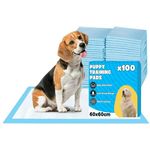 Bazaar 100x Large Puppy Pads 100 Pack Disposable Puppy Training Pads 60x60cm | Highly Absorbent 5 Layer Leak-Proof Dog Training Pads | Premium Quality Quick-Dry Dog Pads (60x60cm - 100 Count)