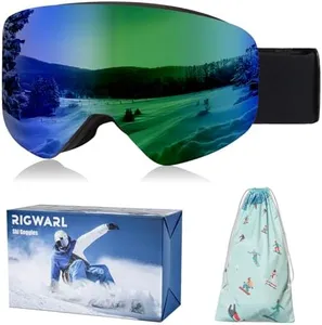 RIGWARL Ski Goggles Frameless OTG Snow Goggles with Magnetic Lens, 100% UV Protection Snowboard Goggles for Men Women Adult Youth