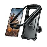 YELLOWFIN Fully Waterproof Handlebar Mobile Phone Mount Holder with 360° Rotation for Motorcycle | Bike | Scooter | Bicycle | Cycle Ideal for Maps and GPS Navigation(M18L-B1 Black)