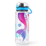 Cute Water Bottle for School Kids Girls, BPA Free Tritan & Leak Proof Flip Top Lid & Easy Clean & Carry Handle, 23oz/ 680ml (Mermaid, 23oz) …