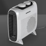 Borosil 2000W Novus Portable Electric Fan Room Heater (Made in India) | Variable Temperature Control, Horizontal & Vertical Placement | Room Heater Blower, Overheat Protection | 1 Year Warranty, Grey