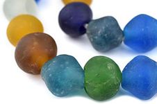 Jumbo Bicone Recycled Glass Beads -