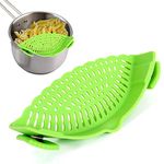 Performore Snap and Strain, Clip On Silicone Colander, Hands-free Heat Resistant Food Strainer for Pasta Vegetables Noodles Ground Beef, Universal Fits all Pots and Bowls