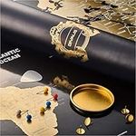 Scratch Off World Map - Extra Large - Black and Gold Scratchable World Map Poster - Best Travel World Map Gift - All Accessories - Premium Detailed Scratch Off Map of The World - for Globetrotters