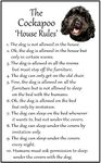 Cockapoo Black Gift - House Rules - Large Fun flexible Fridge Magnet- size 16cms x 10 cms (approx. 6" x4")